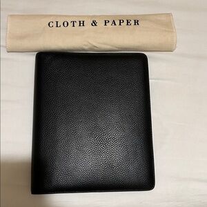 Cloth & Paper Black Leather Agenda Cover